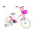 Detský bicykel 16 Kands Nelly Velo Bielo-ružový + úchyt